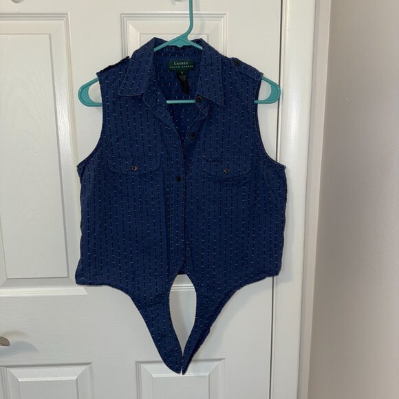 Lauren Ralph Lauren Women's Sleeveless Button-Down Size 8‎ - Picture 4 of 11